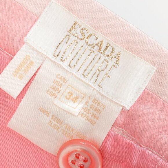 Escada Couture Pink-Striped Silk-Satin Pencil Skirt - Picture 7 of 8